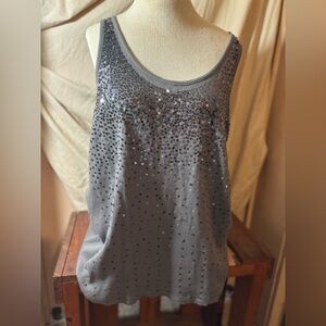 Lane Bryant Sparkling Gray Tank Top